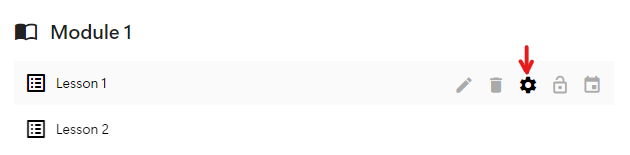 Lesson Settings button