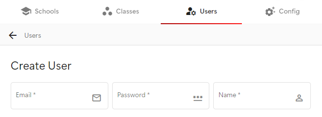 Create User page