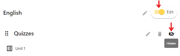 Hide module button