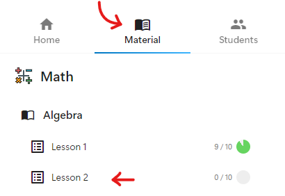 Material tab